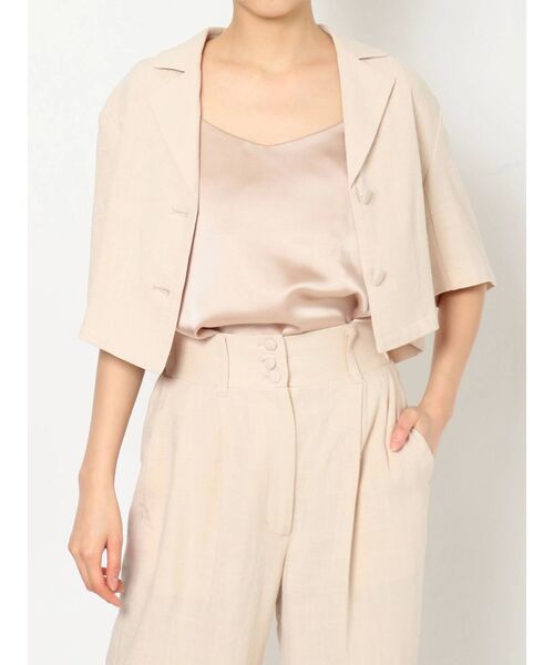 dazzlin（ダズリン）の「ハーフスリーブショートシャツ【セットアップ着用可】（シャツ/ブラウス・レディース・ブラウン/アイボリー・FREE）」の8枚目の写真