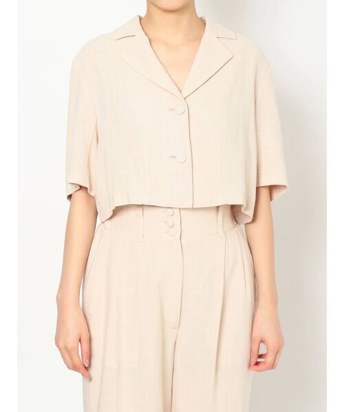 dazzlin（ダズリン）の「ハーフスリーブショートシャツ【セットアップ着用可】（シャツ/ブラウス・レディース・ブラウン/アイボリー・FREE）」の9枚目の写真