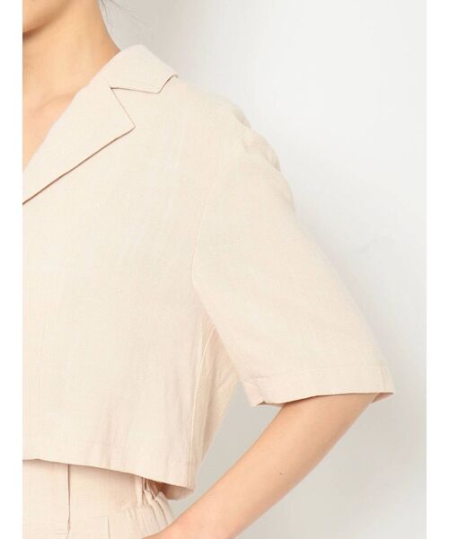 dazzlin（ダズリン）の「ハーフスリーブショートシャツ【セットアップ着用可】（シャツ/ブラウス・レディース・ブラウン/アイボリー・FREE）」の13枚目の写真