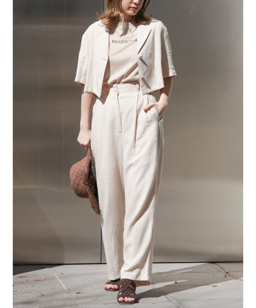 dazzlin（ダズリン）の「ハーフスリーブショートシャツ【セットアップ着用可】（シャツ/ブラウス・レディース・ブラウン/アイボリー・FREE）」の18枚目の写真