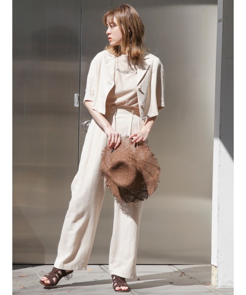 dazzlin（ダズリン）の「ハーフスリーブショートシャツ【セットアップ着用可】（シャツ/ブラウス・レディース・ブラウン/アイボリー・FREE）」の19枚目の写真