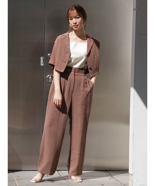 dazzlin（ダズリン）の「ハーフスリーブショートシャツ【セットアップ着用可】（シャツ/ブラウス・レディース・ブラウン/アイボリー・FREE）」の22枚目の写真