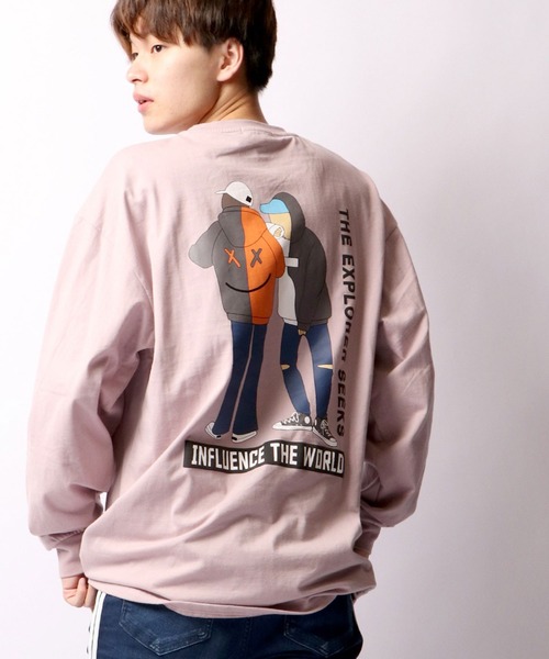 A.T,C in the attic homme(エーティーシーインジアティックオム)の「イラストPTポケ付きロンT(Tシャツ/カットソー・メンズ・ホワイト/ブラック/ラベンダー・M/L)」の2枚目の写真