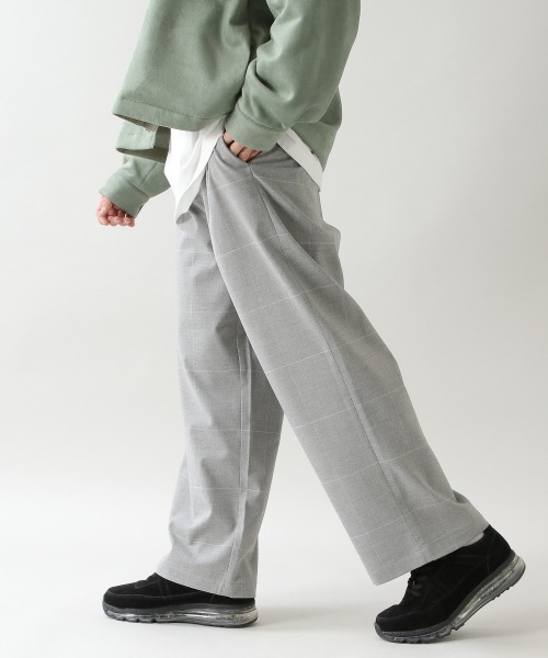 RAGEBLUE(レイジブルー)の「ウィンドウペン/TRストレッチワイドパンツ/926643(スラックス・メンズ・ベージュ/グレー・MEDIUM/LARGE)」の3枚目の写真