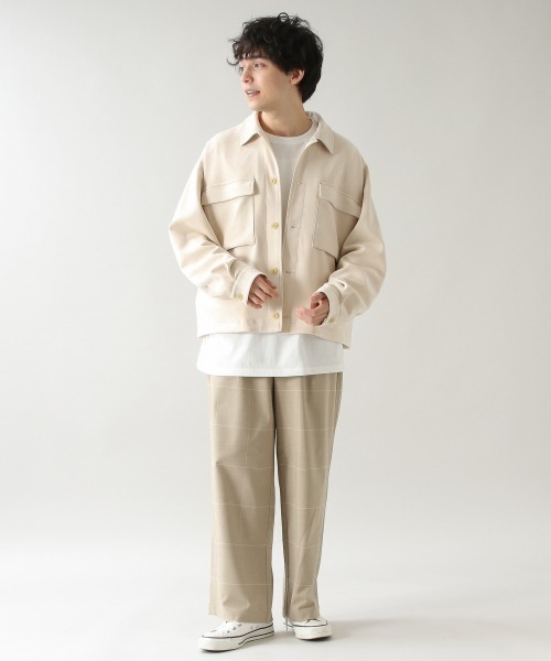 RAGEBLUE(レイジブルー)の「ウィンドウペン/TRストレッチワイドパンツ/926643(スラックス・メンズ・ベージュ/グレー・MEDIUM/LARGE)」の10枚目の写真