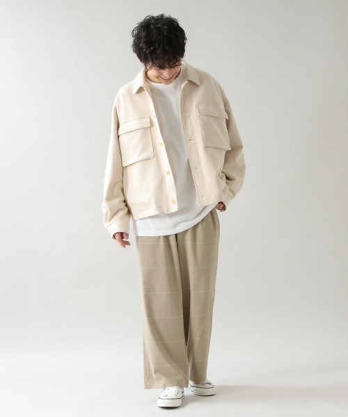 RAGEBLUE(レイジブルー)の「ウィンドウペン/TRストレッチワイドパンツ/926643(スラックス・メンズ・ベージュ/グレー・MEDIUM/LARGE)」の14枚目の写真