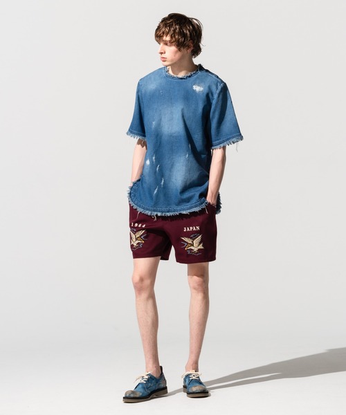 glamb(グラム)の「Needlework short pants / ニードルワークショートパンツ(その他パンツ・メンズ・ワイン/ブラック・M/S/L)」の12枚目の写真