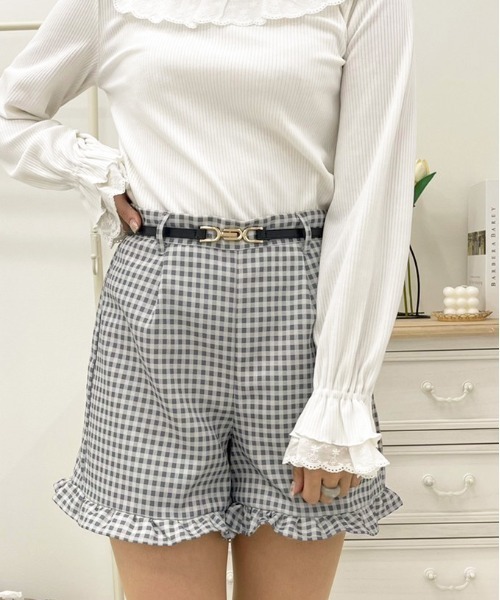 apres jour（アプレジュール）の「アソートフリルショーパン【ZOZOTOWN限定アイテム】（その他パンツ・レディース・ダークブラウン/ブラック系その他/ブラック/アイボリー/オフホワイト/ブルー系その他/ベージュ/ブラウン系その他・X-LARGE/フリー）」の8枚目の写真