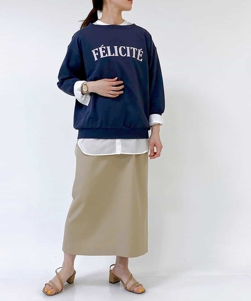 a.v.v（アーヴェヴェ）の「【洗える】ロゴスウェット（スウェット・レディース・ライトグリーン/ダークグレー/ホワイト・40/36/34/42/38）」の12枚目の写真