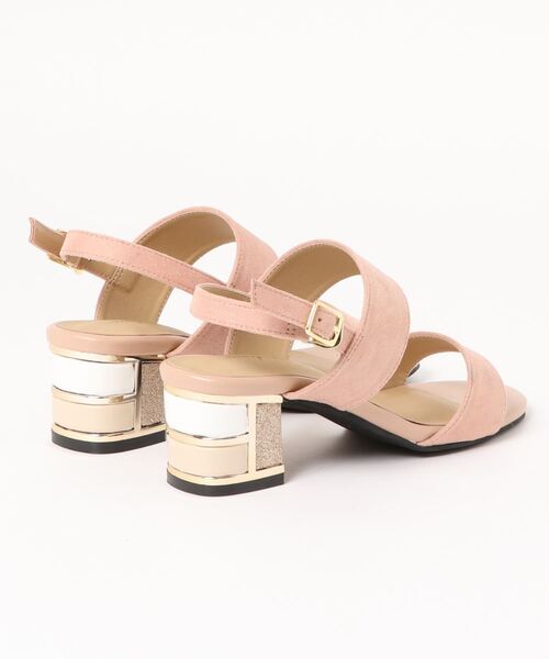Una gardenia（ウナガルデニア）の「【Una gardenia】<2021SS>ブロックヒールストラップサンダル（サンダル・レディース・ブラック/ベージュ/ピンク・LL/S/M/L）」の4枚目の写真