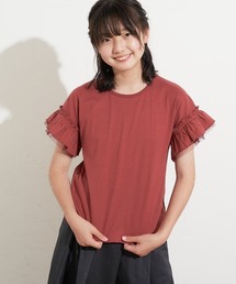 a.v.v（アーヴェヴェ）の「[160]【プチプラ】フリルスリーブＴシャツ[WEB限定サイズ]（Tシャツ/カットソー・キッズ）」