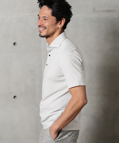 MEN'S BIGI(メンズビギ)の「【ALOFT(アロフト)】使用 高機能ポロシャツ/TAILORED WEARライン(ポロシャツ・メンズ・ホワイト/ライトグレー/ネイビー/ブルー・01/02/03)」の7枚目の写真