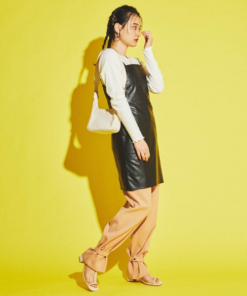 dispark（ディスパーク）の「DISPARK/フェイクレザーキャミワンピース（ワンピース・レディース・ブラック・FREE）」の10枚目の写真