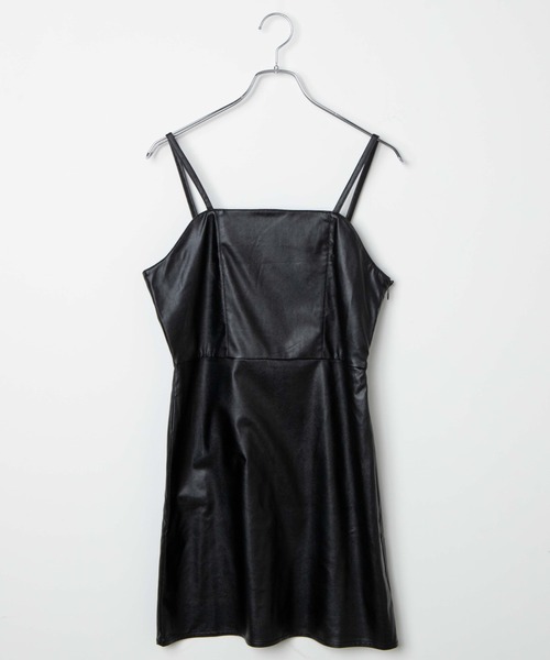 dispark（ディスパーク）の「DISPARK/フェイクレザーキャミワンピース（ワンピース・レディース・ブラック・FREE）」の7枚目の写真