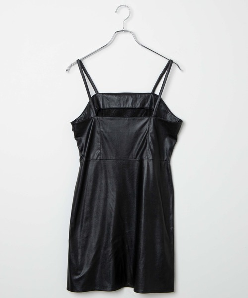 dispark（ディスパーク）の「DISPARK/フェイクレザーキャミワンピース（ワンピース・レディース・ブラック・FREE）」の2枚目の写真