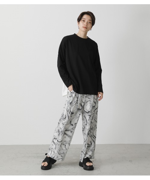 AZUL by moussy（アズールバイマウジー）の「MARBLE PATTERN RELAX PANTS/マーブルパターンリラックスパンツ（その他パンツ・レディース・ブラック系その他/ベージュ系その他・SMALL/MEDIUM）」の13枚目の写真