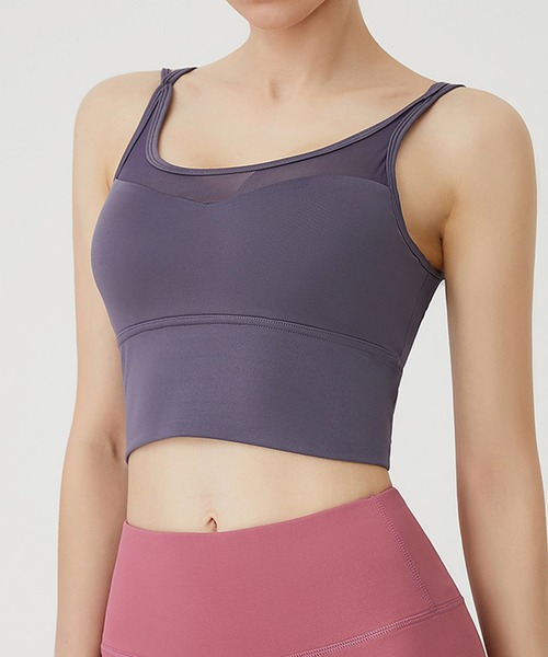FREE BLUES（フリーブルース）の「バッククロス ヨガフィットネススポーツブラ ピラティス トレーニング ランニング（スポーツブラ・レディース・ブルーグレー/ライトパープル/ブラック/ピンク・L/M/XL）」の12枚目の写真