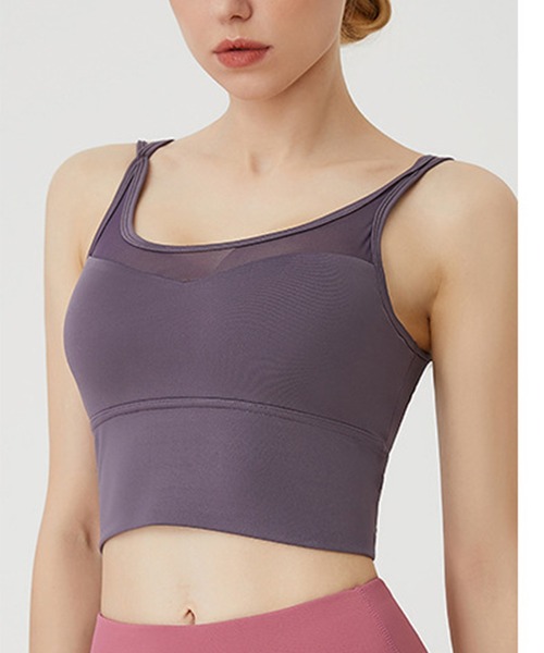 FREE BLUES（フリーブルース）の「バッククロス ヨガフィットネススポーツブラ ピラティス トレーニング ランニング（スポーツブラ・レディース・ブルーグレー/ライトパープル/ブラック/ピンク・L/M/XL）」の9枚目の写真