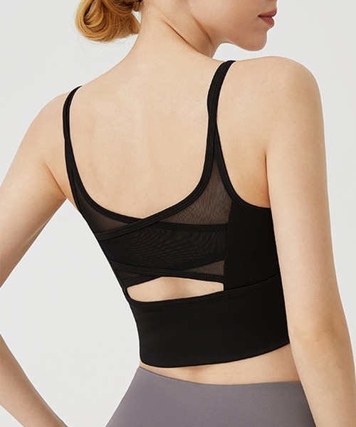 FREE BLUES（フリーブルース）の「バッククロス ヨガフィットネススポーツブラ ピラティス トレーニング ランニング（スポーツブラ・レディース・ブルーグレー/ライトパープル/ブラック/ピンク・L/M/XL）」の11枚目の写真