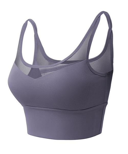FREE BLUES（フリーブルース）の「バッククロス ヨガフィットネススポーツブラ ピラティス トレーニング ランニング（スポーツブラ・レディース・ブルーグレー/ライトパープル/ブラック/ピンク・L/M/XL）」の5枚目の写真