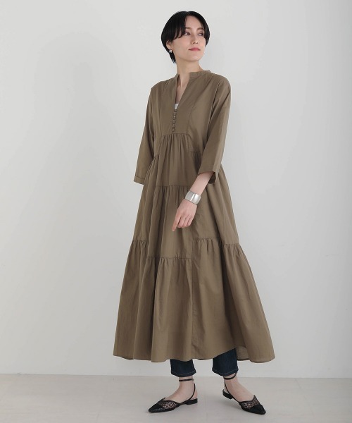 Bou Jeloud（ブージュルード）の「イレギュラーティアードコットンワンピース（ワンピース・レディース・ピンク系その他/カーキ/ブラック・38）」の10枚目の写真