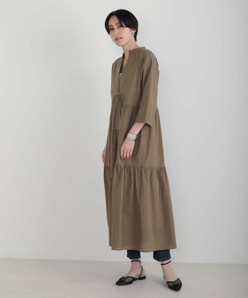 Bou Jeloud（ブージュルード）の「イレギュラーティアードコットンワンピース（ワンピース・レディース・ピンク系その他/カーキ/ブラック・38）」の12枚目の写真