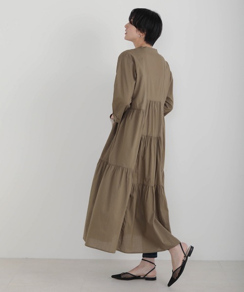 Bou Jeloud（ブージュルード）の「イレギュラーティアードコットンワンピース（ワンピース・レディース・ピンク系その他/カーキ/ブラック・38）」の14枚目の写真