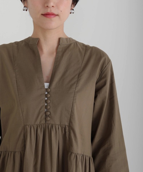 Bou Jeloud（ブージュルード）の「イレギュラーティアードコットンワンピース（ワンピース・レディース・ピンク系その他/カーキ/ブラック・38）」の15枚目の写真