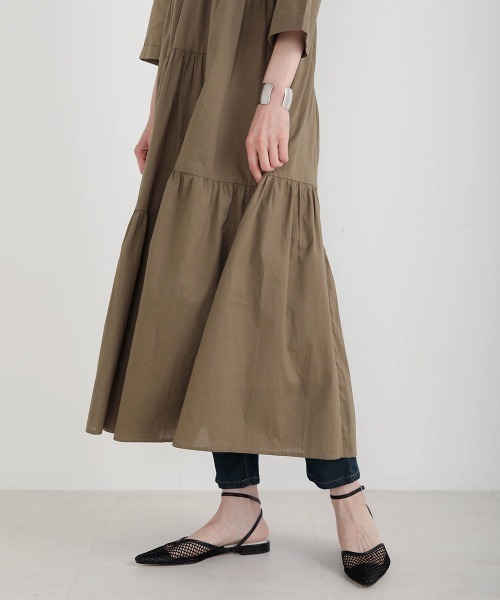 Bou Jeloud（ブージュルード）の「イレギュラーティアードコットンワンピース（ワンピース・レディース・ピンク系その他/カーキ/ブラック・38）」の16枚目の写真