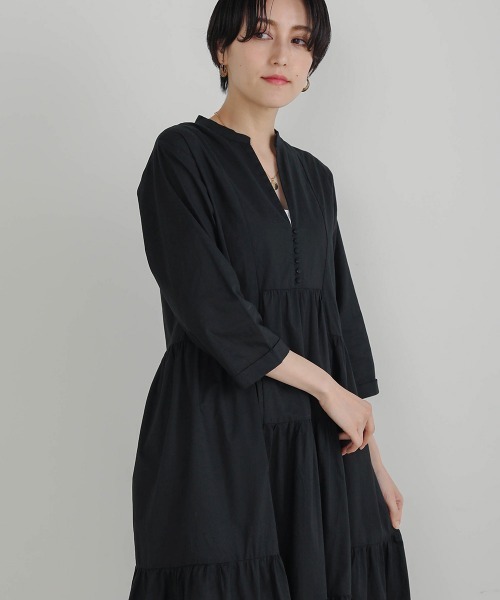 Bou Jeloud（ブージュルード）の「イレギュラーティアードコットンワンピース（ワンピース・レディース・ピンク系その他/カーキ/ブラック・38）」の18枚目の写真