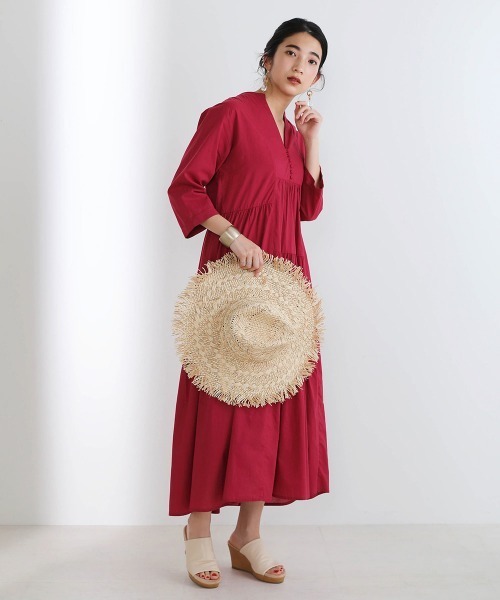 Bou Jeloud（ブージュルード）の「イレギュラーティアードコットンワンピース（ワンピース・レディース・ピンク系その他/カーキ/ブラック・38）」の4枚目の写真