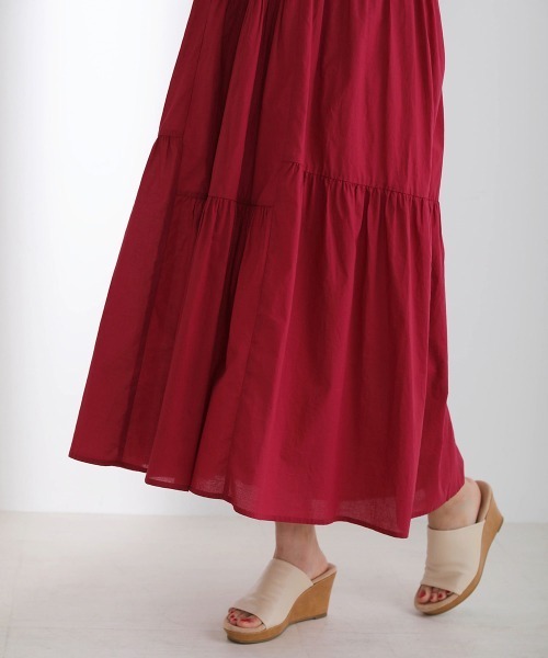 Bou Jeloud（ブージュルード）の「イレギュラーティアードコットンワンピース（ワンピース・レディース・ピンク系その他/カーキ/ブラック・38）」の9枚目の写真