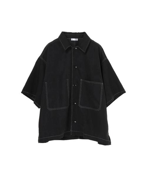 koe（コエ）の「ポリピーチビッグ半袖シャツ*（シャツ/ブラウス・メンズ・サックスブルー/ブラック/ベージュ・M/L）」の5枚目の写真