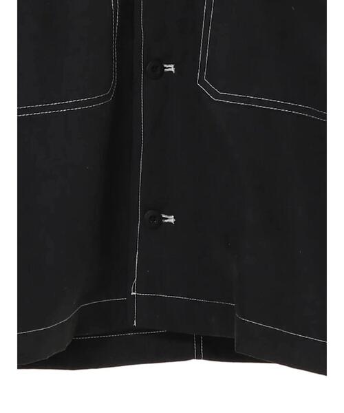 koe（コエ）の「ポリピーチビッグ半袖シャツ*（シャツ/ブラウス・メンズ・サックスブルー/ブラック/ベージュ・M/L）」の11枚目の写真