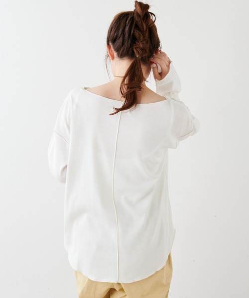 PUAL CE CIN(ピュアルセシン)の「綿麻テレコプルオーバー(Tシャツ/カットソー・レディース・ホワイト/ベージュ/グレー・FREE)」の6枚目の写真