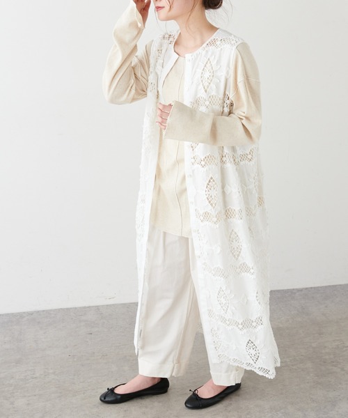 PUAL CE CIN(ピュアルセシン)の「綿麻テレコプルオーバー(Tシャツ/カットソー・レディース・ホワイト/ベージュ/グレー・FREE)」の13枚目の写真