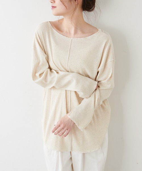 PUAL CE CIN(ピュアルセシン)の「綿麻テレコプルオーバー(Tシャツ/カットソー・レディース・ホワイト/ベージュ/グレー・FREE)」の11枚目の写真