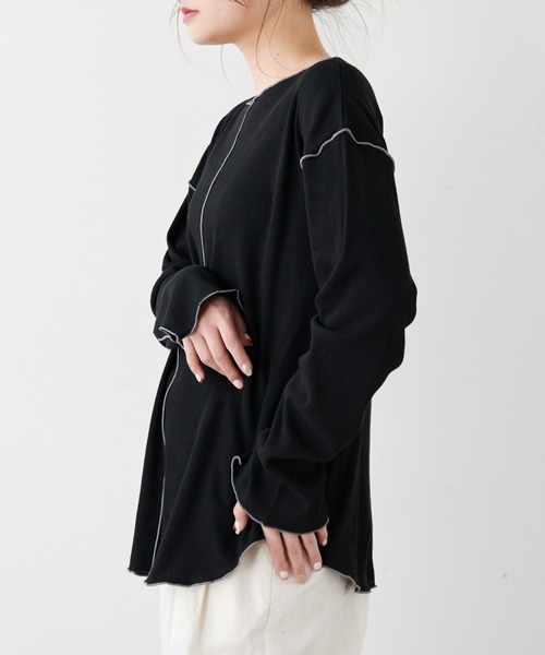 PUAL CE CIN(ピュアルセシン)の「綿麻テレコプルオーバー(Tシャツ/カットソー・レディース・ホワイト/ベージュ/グレー・FREE)」の16枚目の写真