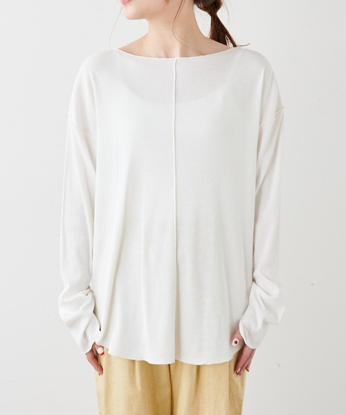 PUAL CE CIN(ピュアルセシン)の「綿麻テレコプルオーバー(Tシャツ/カットソー・レディース・ホワイト/ベージュ/グレー・FREE)」の22枚目の写真