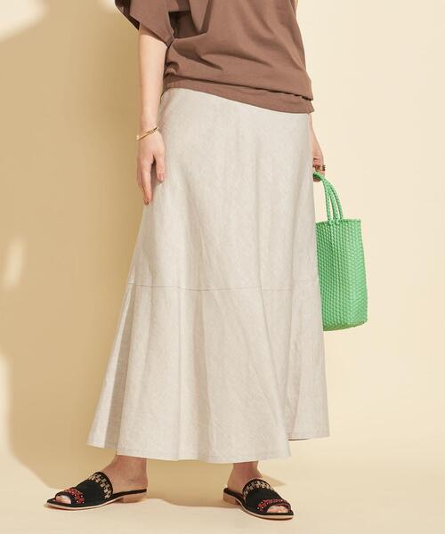 BEAUTY&YOUTH UNITED ARROWS（ビューティーアンドユースユナイテッドアローズ）の「BY∴ テレデランリネン パネルフレアマキシスカート -ウォッシャブル-（スカート・レディース・レッド/ダークブラウン/ナチュラル・S/M/L）」の21枚目の写真