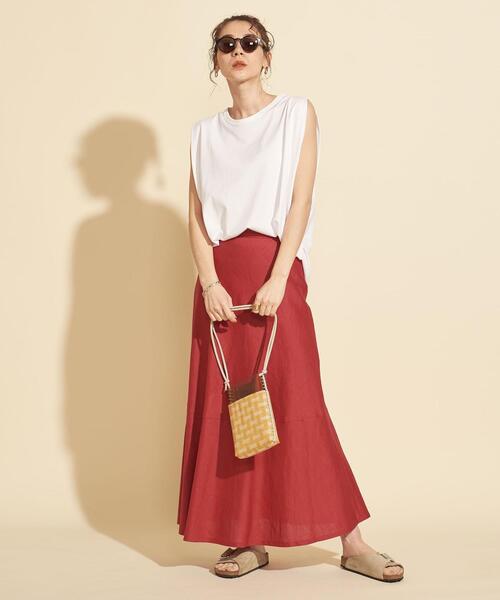 BEAUTY&YOUTH UNITED ARROWS(ビューティーアンドユースユナイテッドアローズ)の「BY∴ テレデランリネン パネルフレアマキシスカート -ウォッシャブル-(スカート・レディース・ダークブラウン/レッド/ナチュラル・S/M/L)」の9枚目の写真
