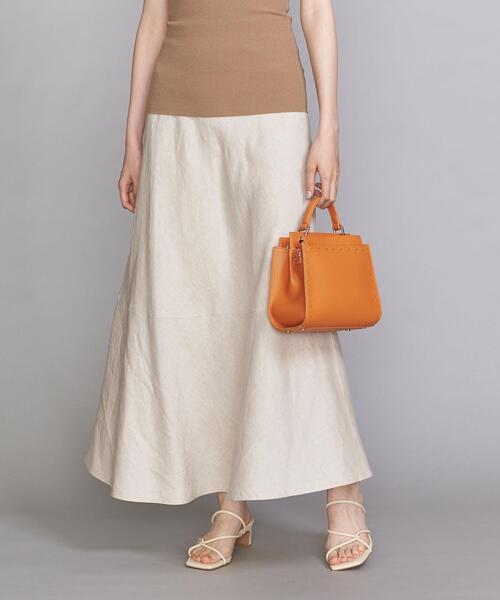 BEAUTY&YOUTH UNITED ARROWS（ビューティーアンドユースユナイテッドアローズ）の「BY∴ テレデランリネン パネルフレアマキシスカート -ウォッシャブル-（スカート・レディース・ナチュラル/ダークブラウン/レッド・M/S/L）」の6枚目の写真