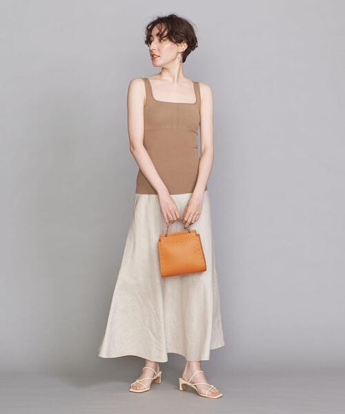 BEAUTY&YOUTH UNITED ARROWS（ビューティーアンドユースユナイテッドアローズ）の「BY∴ テレデランリネン パネルフレアマキシスカート -ウォッシャブル-（スカート・レディース・ナチュラル/ダークブラウン/レッド・M/S/L）」の7枚目の写真