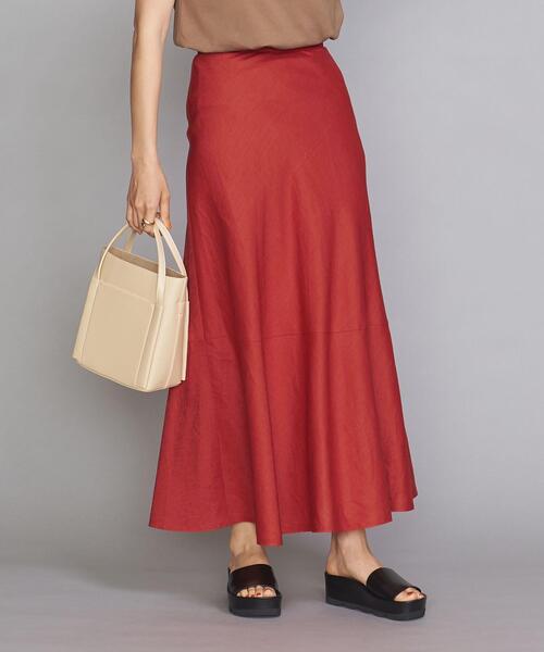 BEAUTY&YOUTH UNITED ARROWS（ビューティーアンドユースユナイテッドアローズ）の「BY∴ テレデランリネン パネルフレアマキシスカート -ウォッシャブル-（スカート・レディース・ナチュラル/ダークブラウン/レッド・M/S/L）」の4枚目の写真