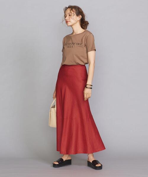BEAUTY&YOUTH UNITED ARROWS（ビューティーアンドユースユナイテッドアローズ）の「BY∴ テレデランリネン パネルフレアマキシスカート -ウォッシャブル-（スカート・レディース・ナチュラル/ダークブラウン/レッド・M/S/L）」の5枚目の写真