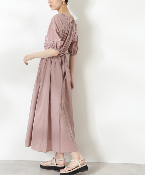 N.（N. Natural Beauty Basic）（エヌエヌナチュラルビューティーベーシック）の「◆コットンローンラップワンピース（ワンピース・レディース・カーキ/ブルー/スミクロ/モーブ系・MEDIUM）」の8枚目の写真