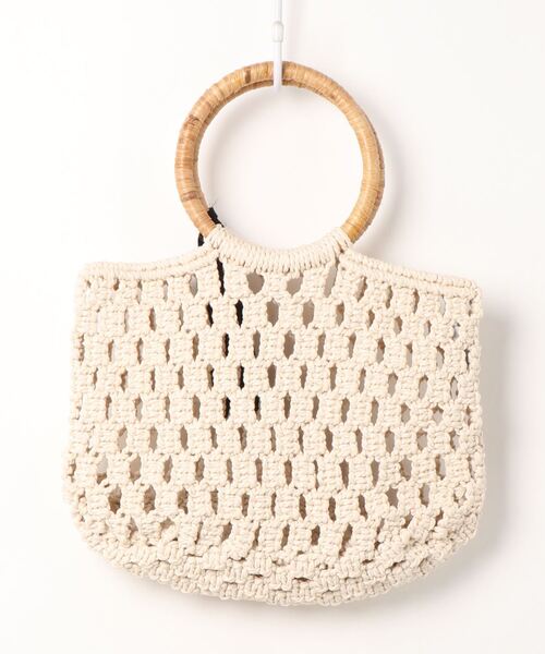 LBC（エルビーシー）の「マクラメ ラタンハンドルバッグ（ハンドバッグ・レディース・オフホワイト・FREE）」の2枚目の写真