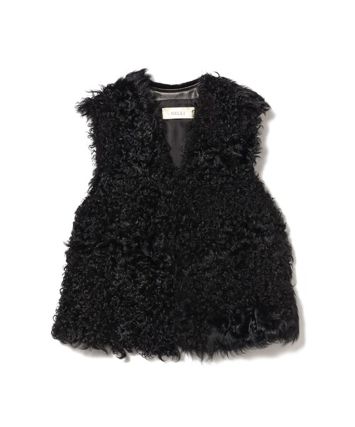 EFFE BEAMS(エッフェビームス)の「GELLI / ショート ムートンジレ(ベスト・レディース・ブラック/ベージュ・ONE SIZE)」の1枚目の写真