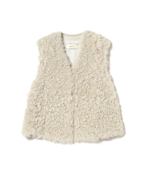 EFFE BEAMS(エッフェビームス)の「GELLI / ショート ムートンジレ(ベスト・レディース・ブラック/ベージュ・ONE SIZE)」の9枚目の写真