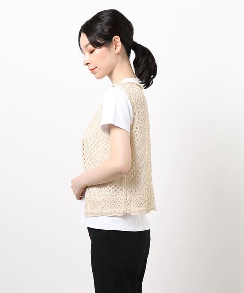 cepo（セポ）の「２ＷＡＹスカシアミベスト（ベスト・レディース・ブラック/イエロー/オフホワイト・M）」の15枚目の写真